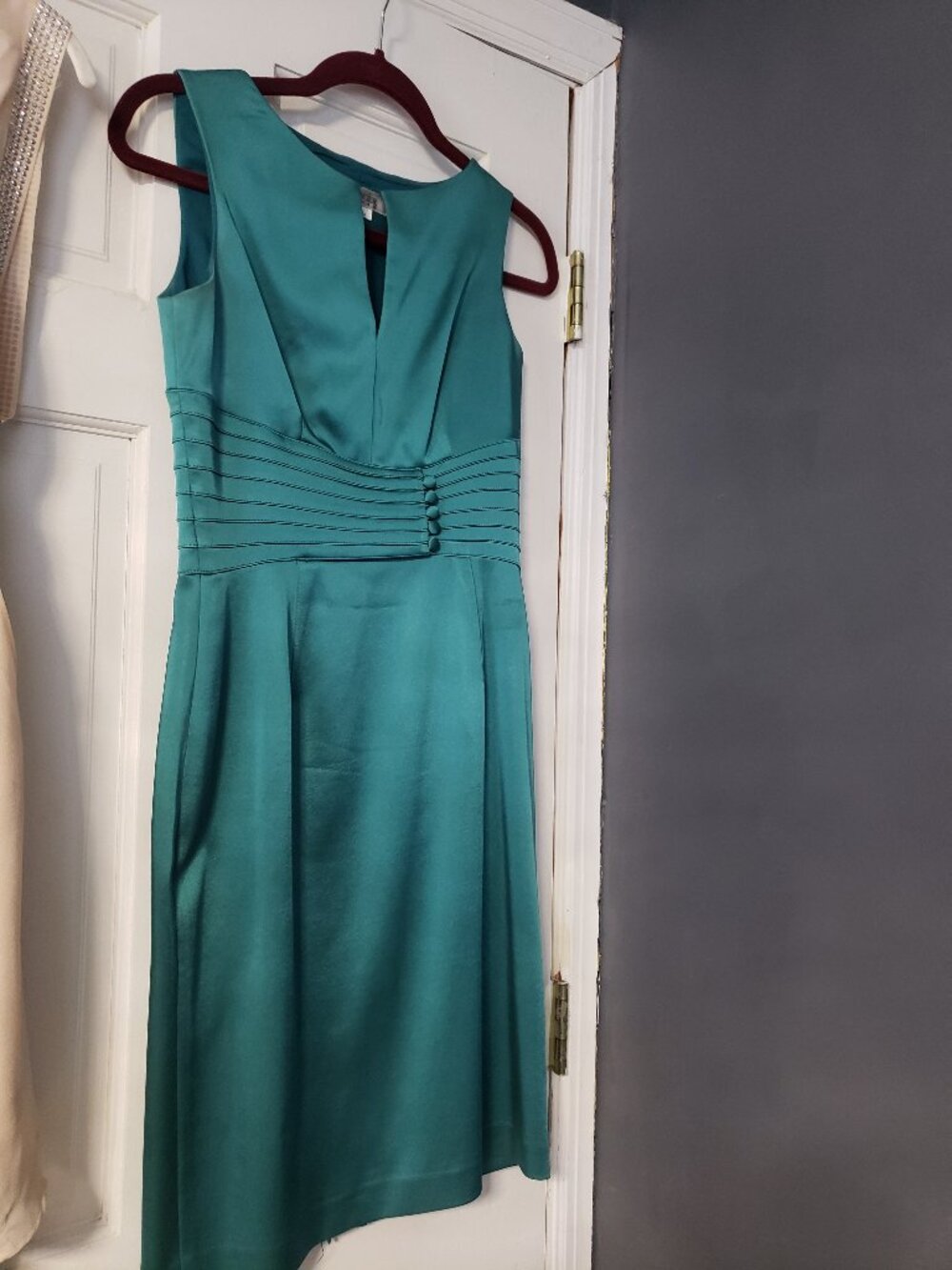 Vintage Kay Unger New York teal cocktail dress